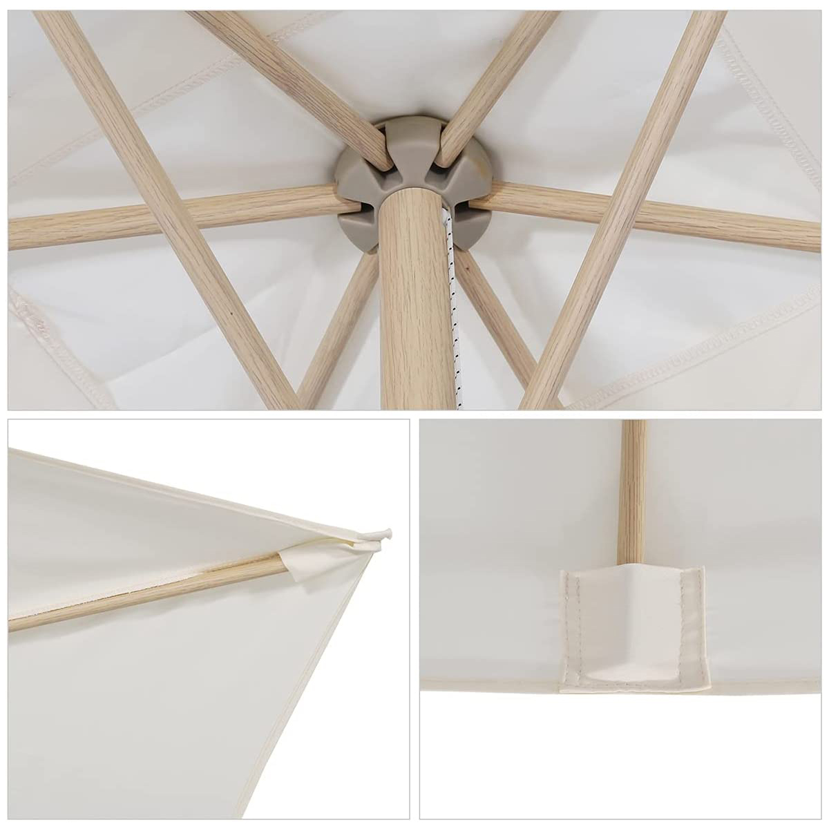 210x140 cm Sonnenschirm Rechteck Gartenschirm knickbar Kurbelschirm