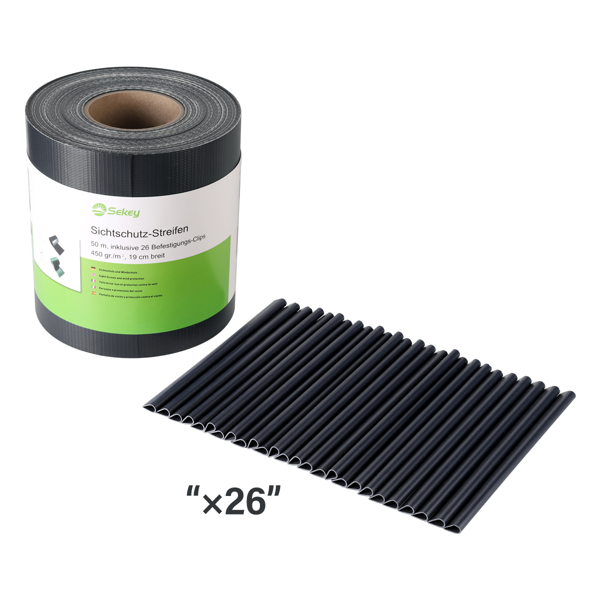 Sichtschutz Rolle PVC Zaunfolie für Doppelstabmatten Zaun Streifen 50M 19CM