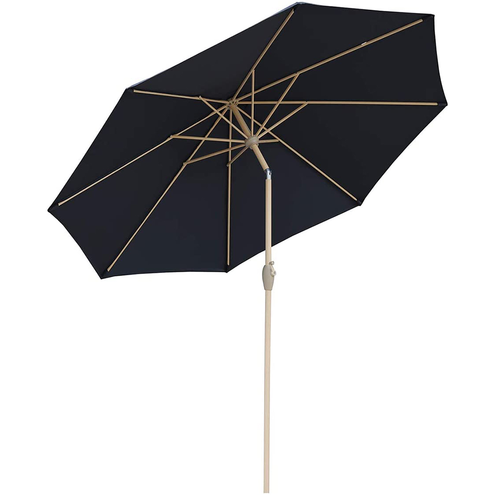 300cm Sonnenschirm Gartenschirm TAUPE GRAU Kurbel Schirm Marktschirm