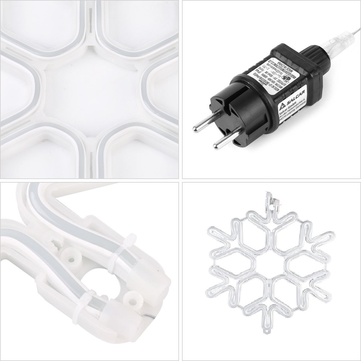 Kaltwei/ß dekorative Leuchte f/ür Drinnen und Drau/ßen SALCAR Schneeflocke Neonlicht 40 cm Schnee LED Schild Dekorative Lichtschlauch f/ür u.a Weihnachten Leuchtreklame