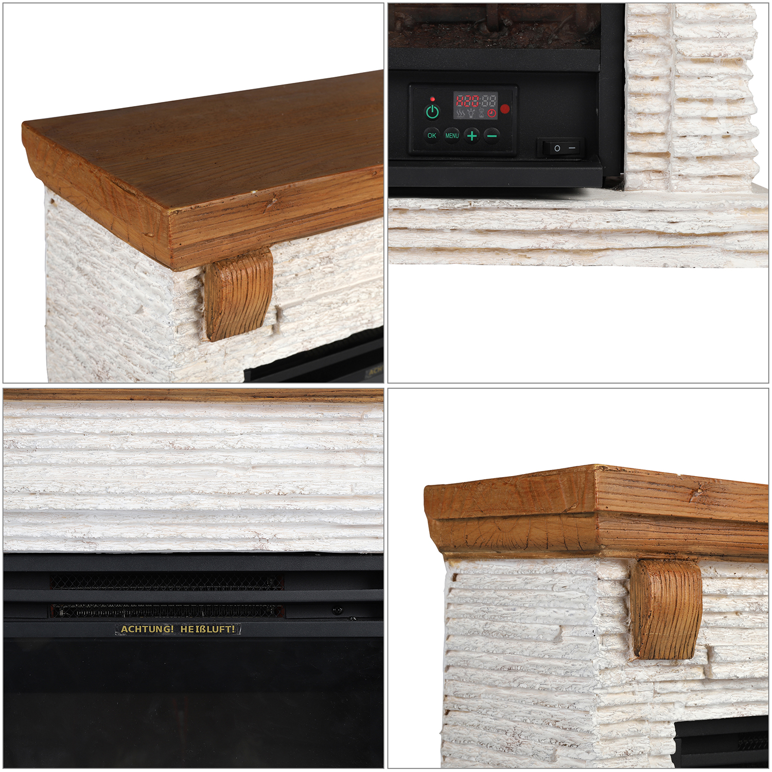 Elektrokamin Elektrischer Kamin LED Standkamin/Wandkamin Heizgerät