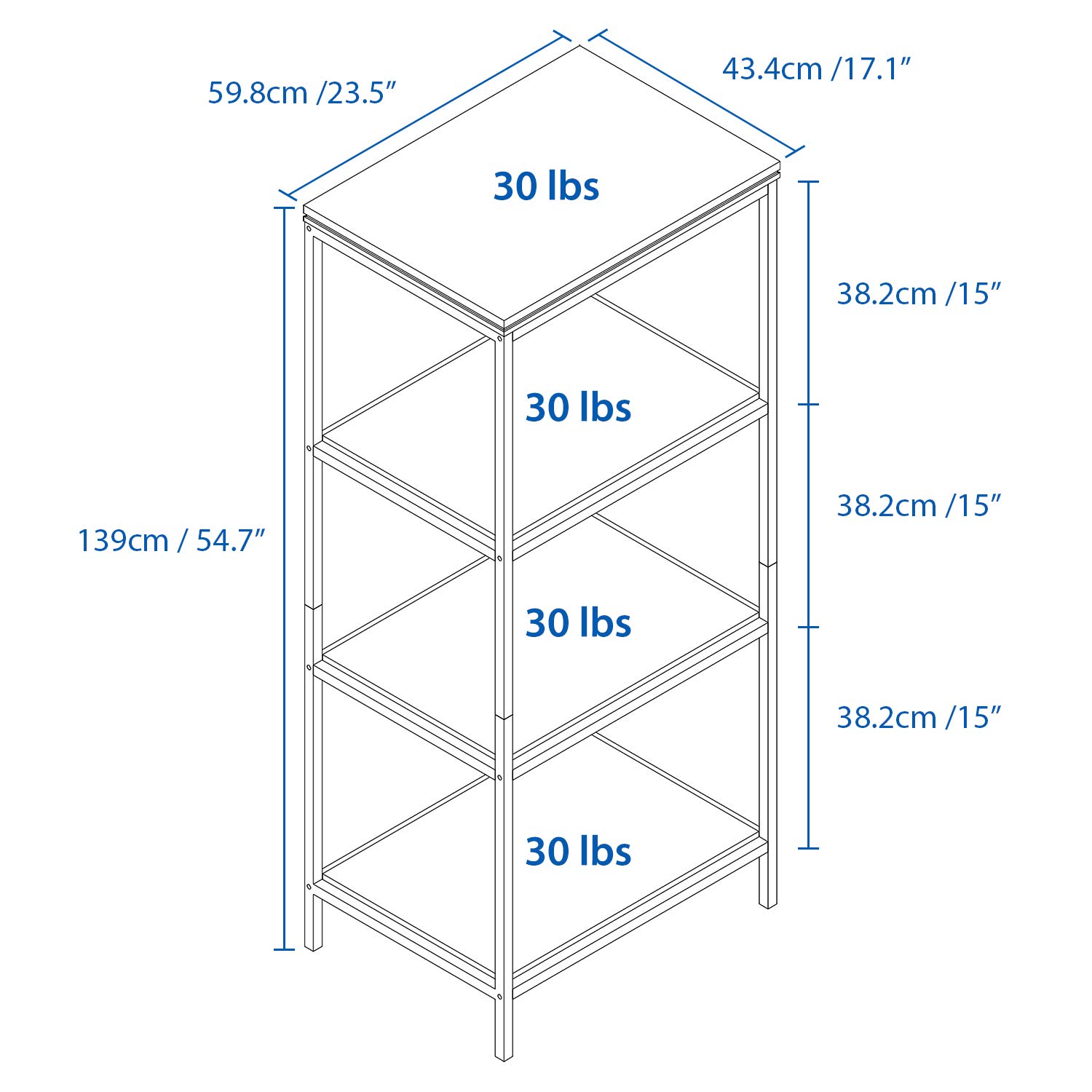 Standregal Bücherregal 4 Ebenen Leiter Regal für Wohnzimmer