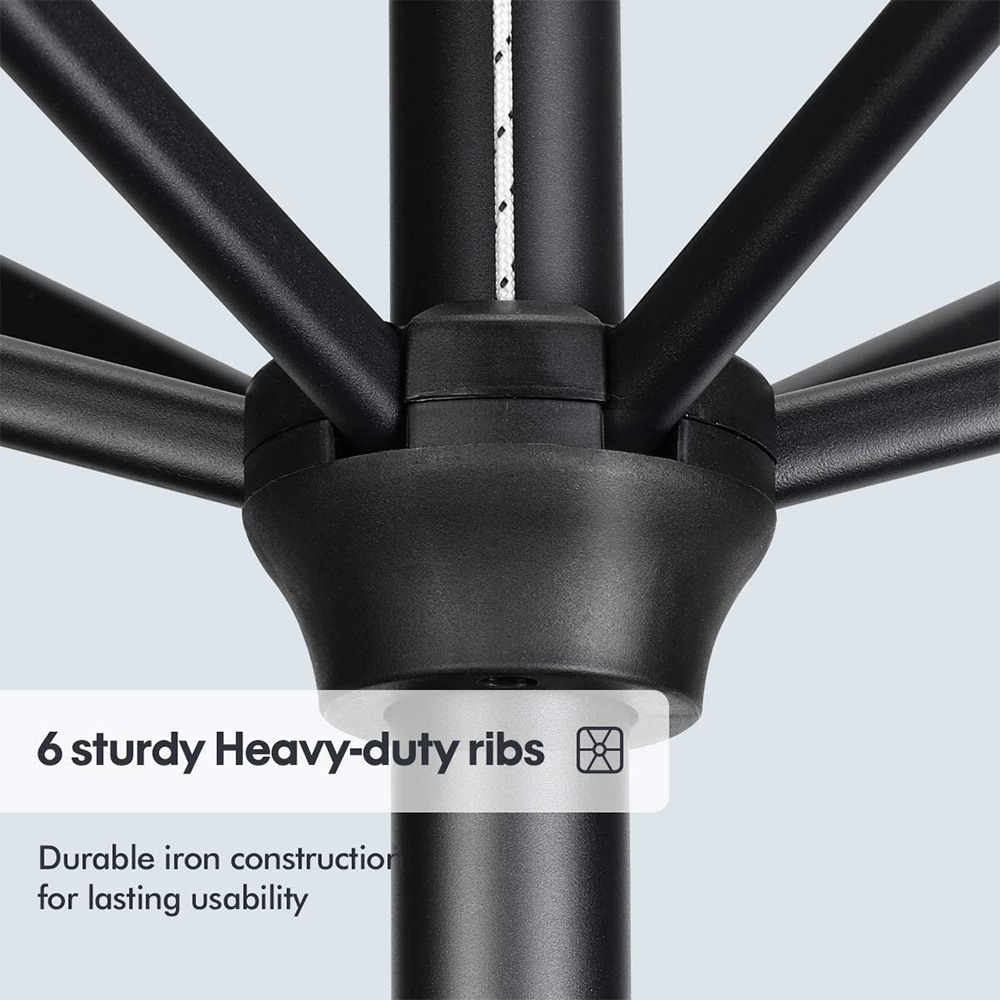 Kurbelschirm 270cm Sonnenschirm + Handkurbel Schirm Gartenschirm