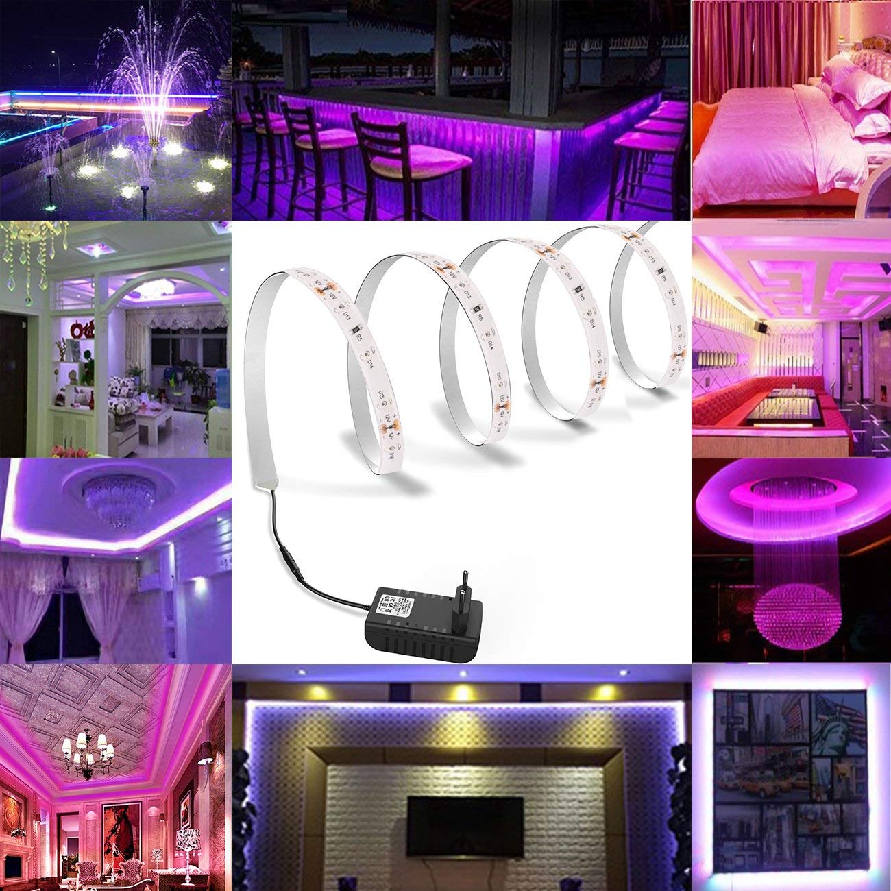 5m Lila LED Lichterkette 300 LEDs LED Streifen IP65 LED Lichtband 12V