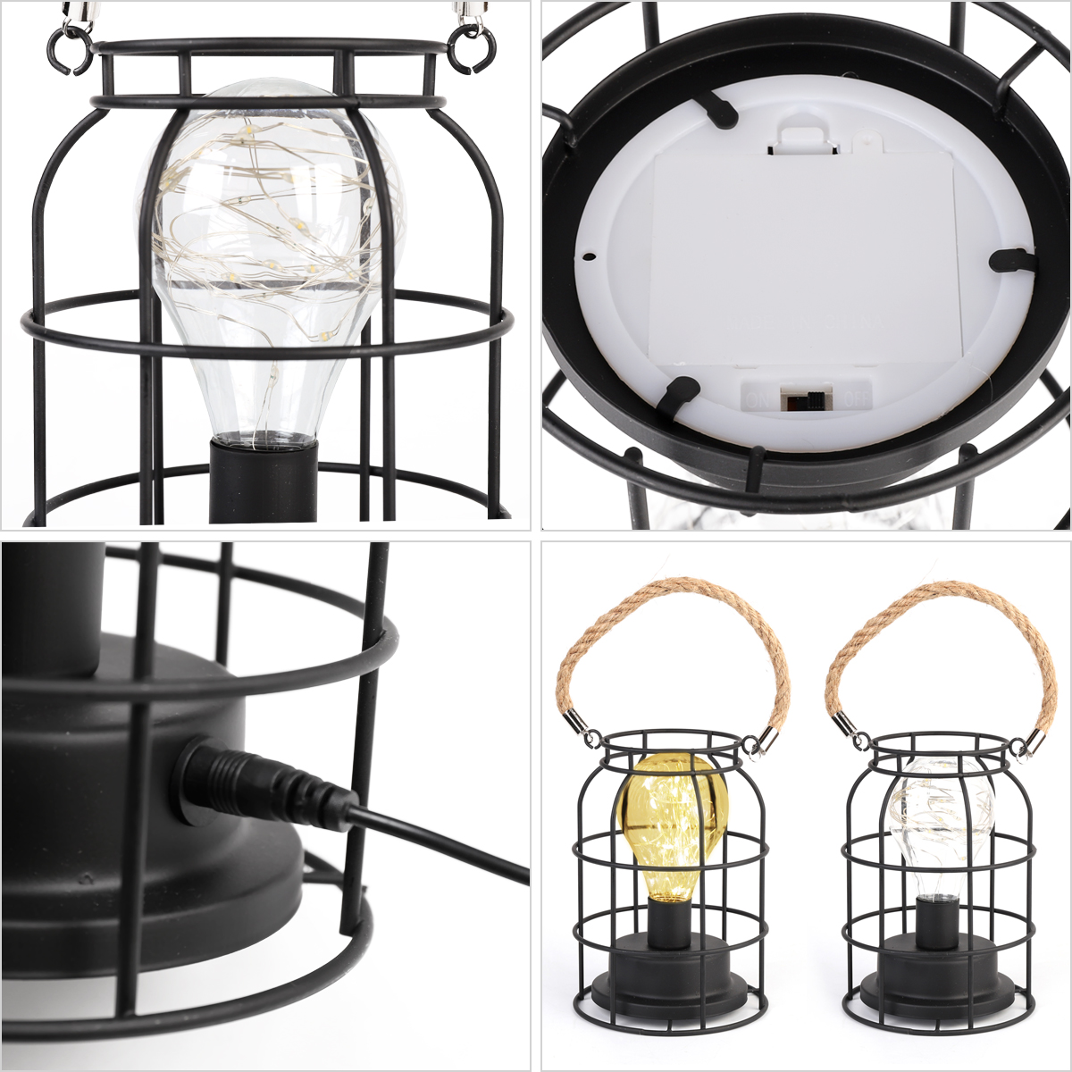 LED Deko-Laterne Hängeleuchte Retro-Design Metall Windlichter | eBay